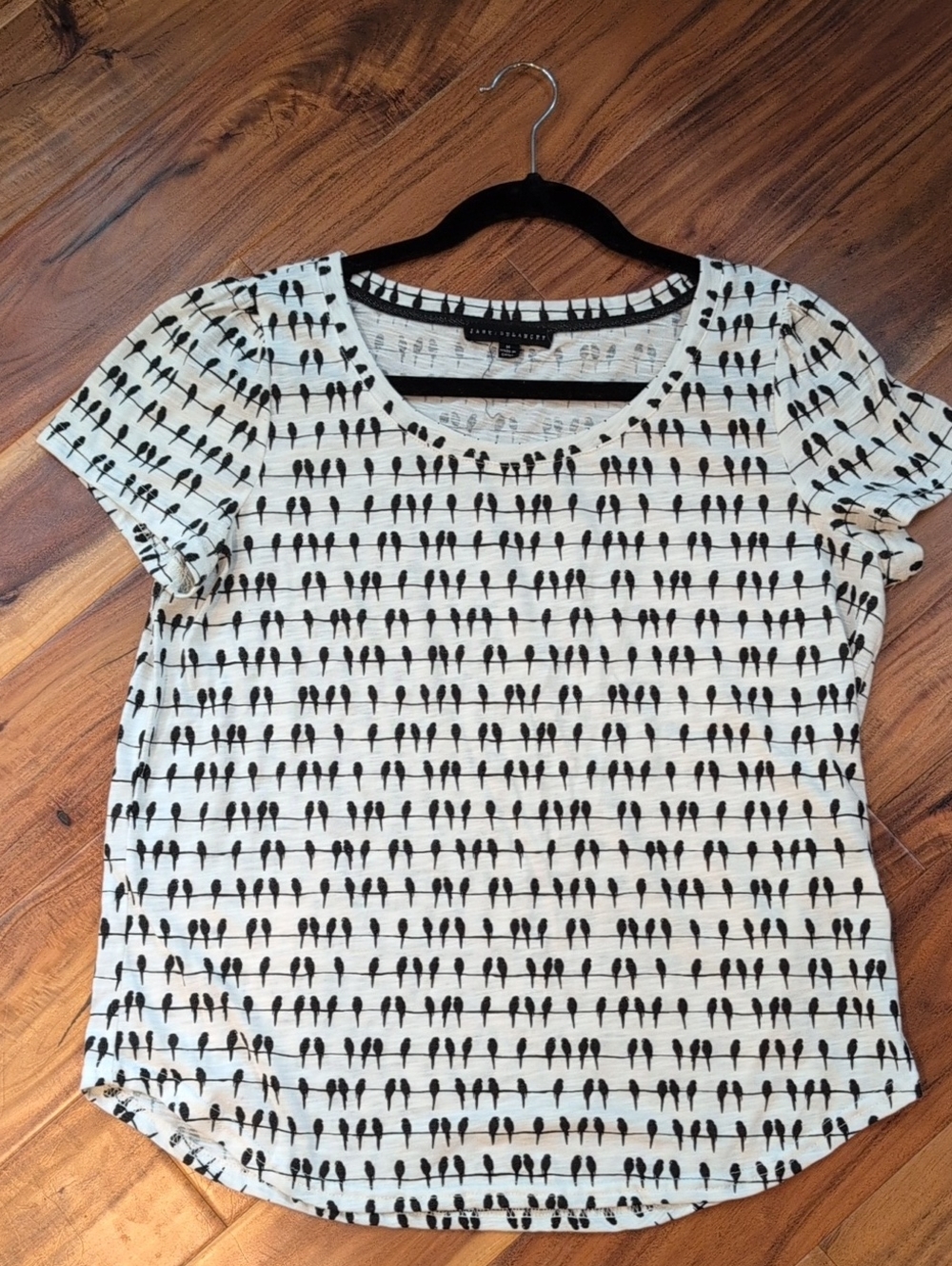 Jane Delancey White Short-Sleeve Bird Print Tee